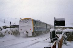 BR class 143 DMU passing Milton signal box