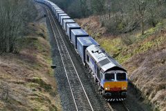 Direct Rail Services loco 66411 ‘Eddie the Engine’, Crosby Garrett