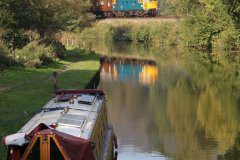 Cl.33 102 'Spitfire' passing the Leek Canal at Consall
